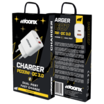 MoonX Chargeur secteur MC07 PD 33W 1xUSB-C + 1xUSB QC3.0 Blanc