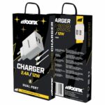 MOONX wall charger MC02 2.4A 12W 2xUSB + cable Lightning White