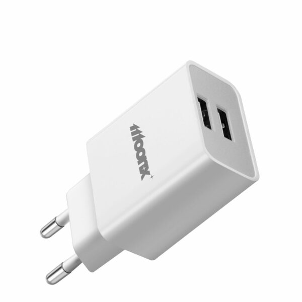 MOONX wall charger MC02 2.4A 12W 2xUSB + cable Lightning White
