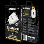 MOONX wall charger MC05 22,5W 1xUSB QC3.0 + cable Lightning White