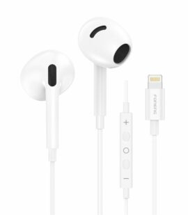 FONENG wired earphones T66 Lightning with microphone 1.2M White