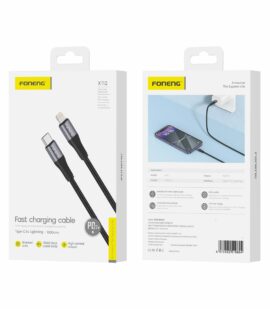FONENG cable X112 USB-C - Lightning PD 27W 1M Black