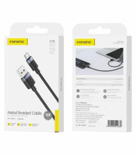 FONENG cable X115 USB-C 3A 1M Black
