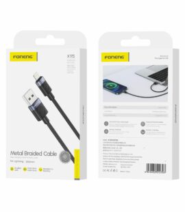 FONENG cable X115 Lightning 2.1A 1M Black