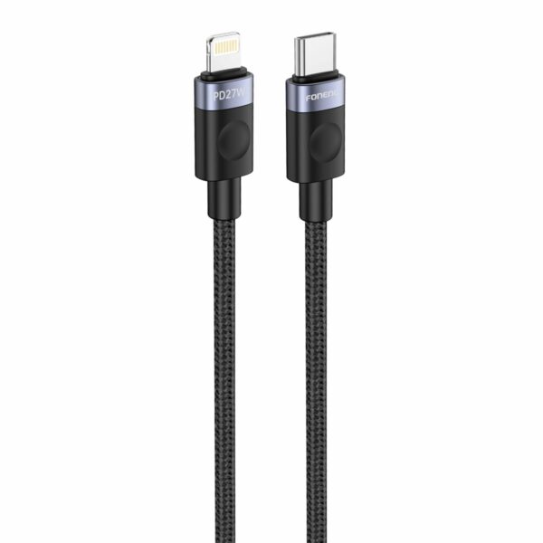 FONENG cable X115 USB-C - Lightning PD 27W 1M Black