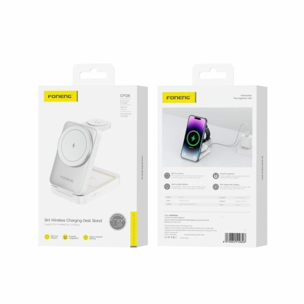 FONENG wireless charger 3in1 CP126 15W White