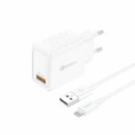 FONENG wall charger EU54 18W 1xUSB QC3.0 + cable Lightning White