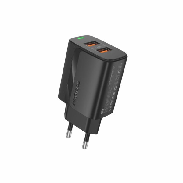 FONENG wall charger EU63 2.4A 12W 2xUSB Black