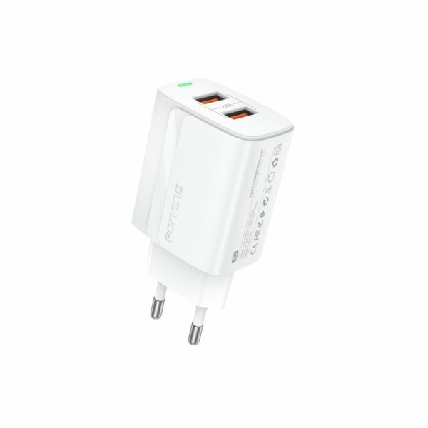 FONENG wall charger EU63 2.4A 12W 2xUSB White