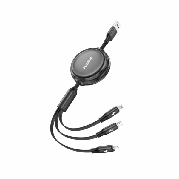 FONENG cable X113 3w1 3A 1.1M Black
