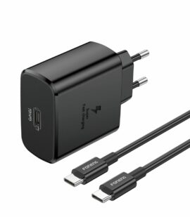 FONENG wall charger EU62 GaN PD 45W 1xUSB-C + cable USB-C - USB-C Black