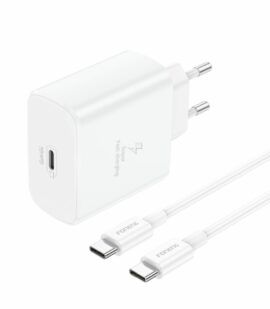 FONENG wall charger EU62 GaN PD 45W 1xUSB-C + cable USB-C - USB-C White