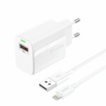 FONENG wall charger EU64 18W 1xUSB QC3.0 + cable Lightning White