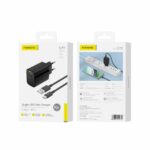 FONENG wall charger EU64 18W 1xUSB QC3.0 + cable USB-C Black