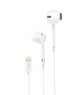 FONENG wired earphones T28 Lightning with microphone 1.2M White