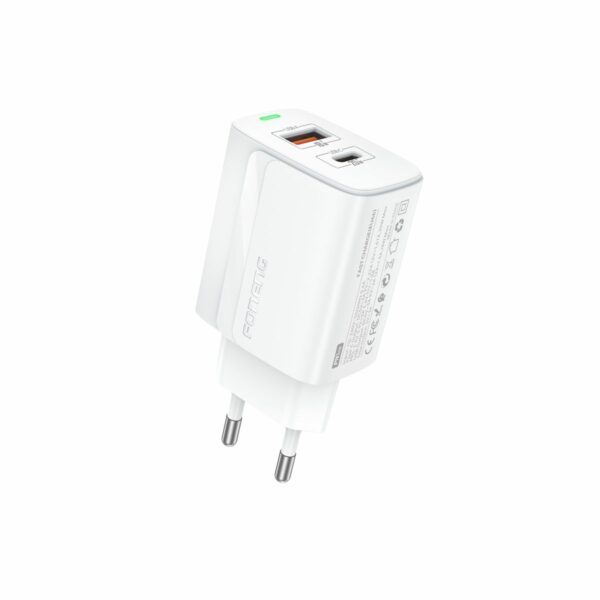 FONENG wall charger EU66 PD 20W 1xUSB-C + 1xUSB QC3.0 White