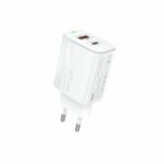 FONENG wall charger EU66 PD 20W 1xUSB-C + 1xUSB QC3.0 + cable USB-C - Lightning White