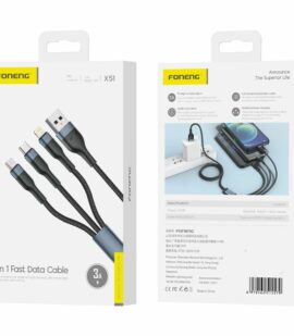 FONENG cable X51 3w1 3A 1.2M Black