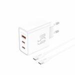 FONENG wall charger Gan50-EU GaN PD 65W 2xUSB-C + 1xUSB QC3.0 + cable USB-C - USB-C White