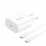 FONENG wall charger EU39 PD 20W 1xUSB-C + cable USB-C - USB-C White