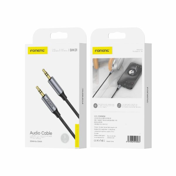 FONENG cable BM31 JACK 3.5MM - JACK 3.5MM 1M Black