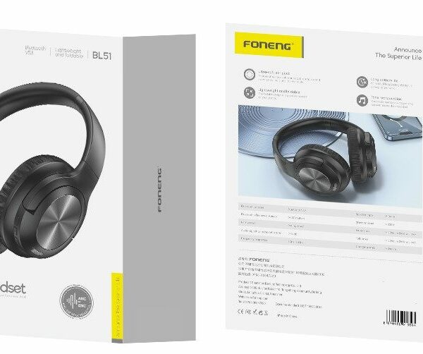FONENG wireless headphones (ANC + ENC) BL51 Black