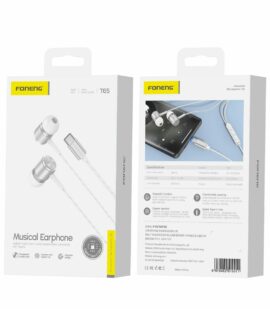 FONENG wired earphones T65 USB-C with microphone 1.2M White