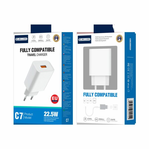 JELLICO wall charger C7 22.5W 1xUSB QC3.0 White