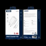 JELLICO wall charger WJ-C59 2.4A 12W 2xUSB + cable Micro White