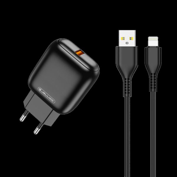JELLICO wall charger C32 18W 1xUSB QC3.0 + cable Lightning Black