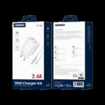 JELLICO wall charger WJ-C59 2.4A 12W 2xUSB + cable Lightning White
