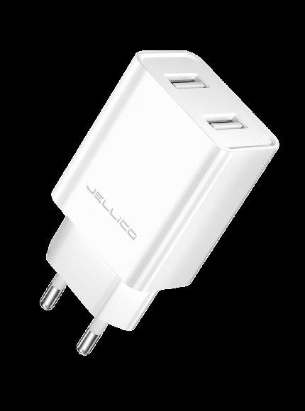JELLICO wall charger WJ-C59 2.4A 12W 2xUSB + cable Lightning White