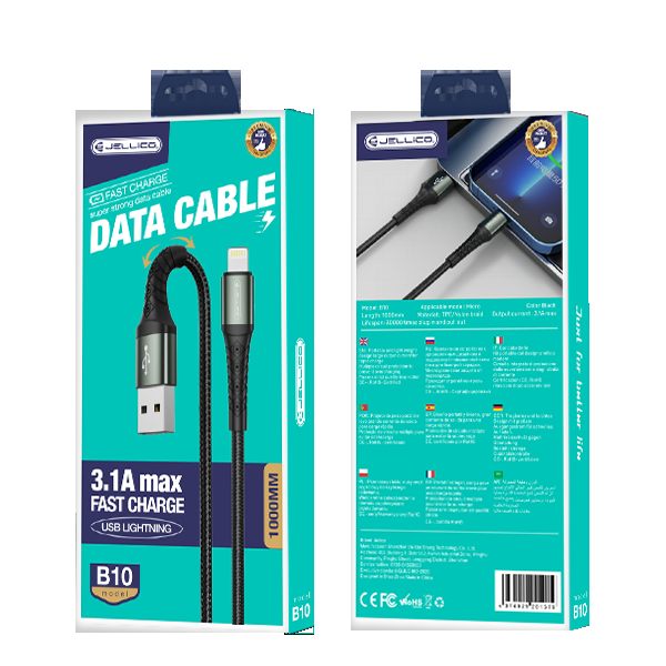 JELLICO cable B10 Lightning 3.1A 1M Black