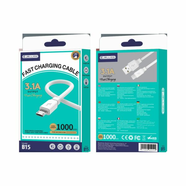 JELLICO cable B15 Micro 3.1A 1M White