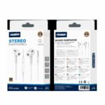 JELLICO wired earphones EP3A JACK 3.5MM with microphone 1.2M White