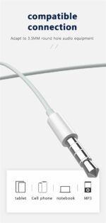 JELLICO wired earphones EP3A JACK 3.5MM with microphone 1.2M White
