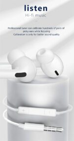 JELLICO wired earphones EP3A JACK 3.5MM with microphone 1.2M White