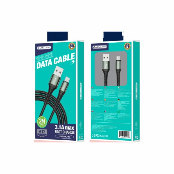 JELLICO cable B12 Micro USB 3.1A 2M Black