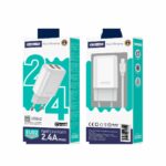 JELLICO wall charger EU02 2.4A 12W 2xUSB + cable USB-C White