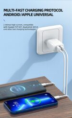 JELLICO wall charger EU02 2.4A 12W 2xUSB + cable USB-C White