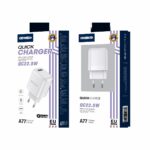 JELLICO wall charger A77 22,5W 1xUSB QC3.0 + cable Lightning White