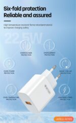 JELLICO wall charger AK165 22,5W 1xUSB QC3.0 + cable Micro USB White