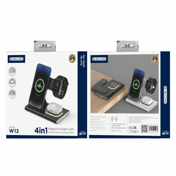 JELLICO wireless charger 3in1 W12 15W Black