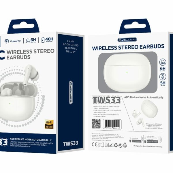 JELLICO wireless earphones (ANC) TWS33 White
