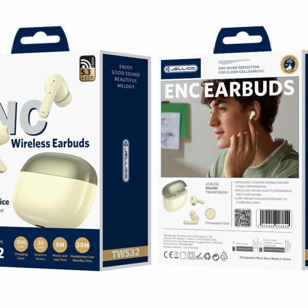 JELLICO wireless earphones (ENC) TWS32 Yellow