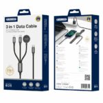 JELLICO kabel B25 3w1 (Apple Watch) 3.1A 1.2M Czarny