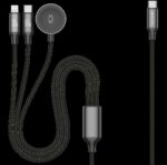 JELLICO kabel B25 3w1 (Apple Watch) 3.1A 1.2M Czarny
