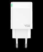 JELLICO wall charger C105 GaN PD 45W 1xUSB-C + cable USB-C - USB-C White