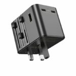 JELLICO universal travel adapter S9 PD 2xUSB-C + 1xUSB 3.4A Max 2500W Black