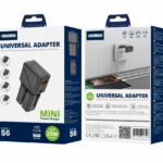 JELLICO universal travel adapter S6 PD 25W 1xUSB-C + 1xUSB QC3.0 Black